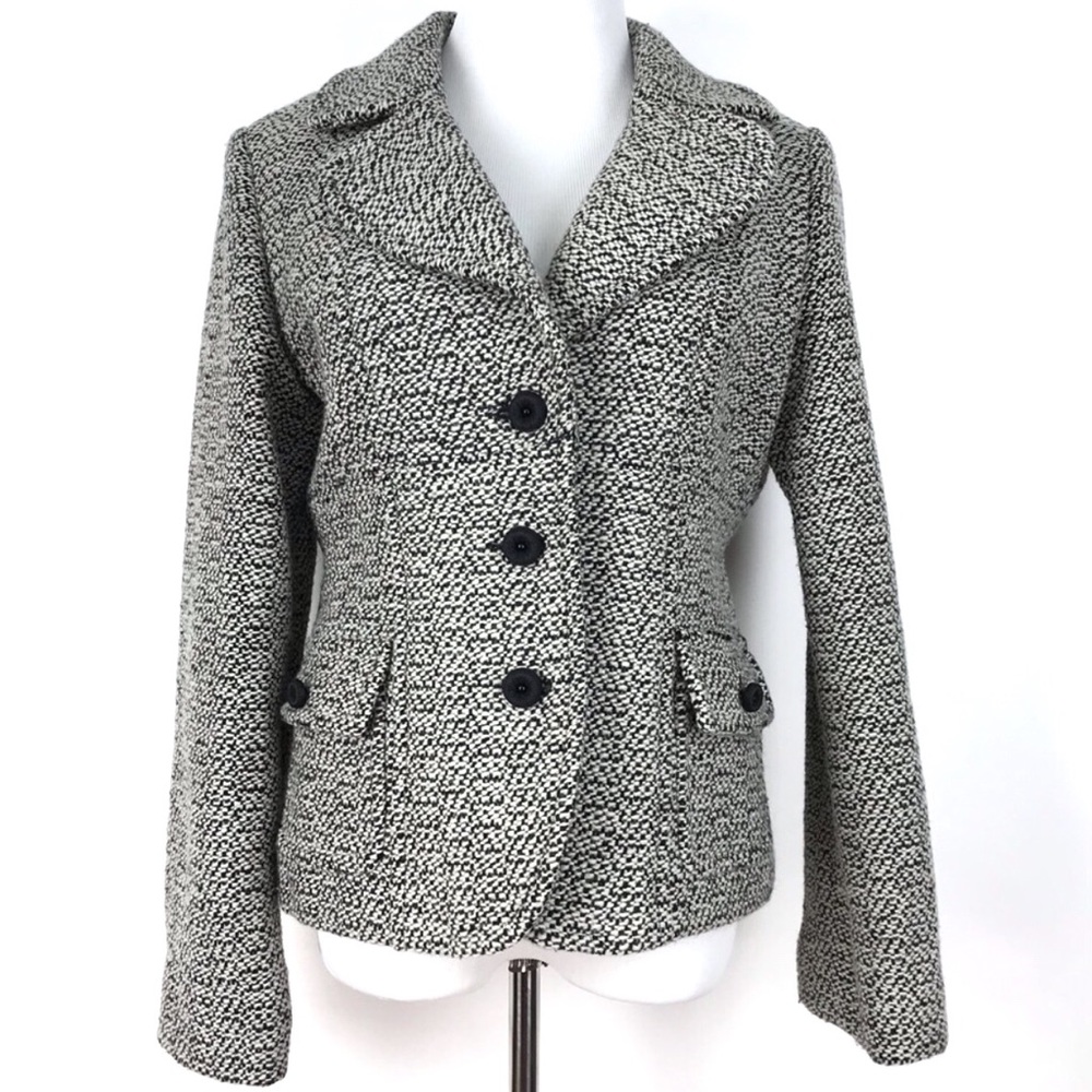 Marvin Richards Tweed Wool Blend Button Coat